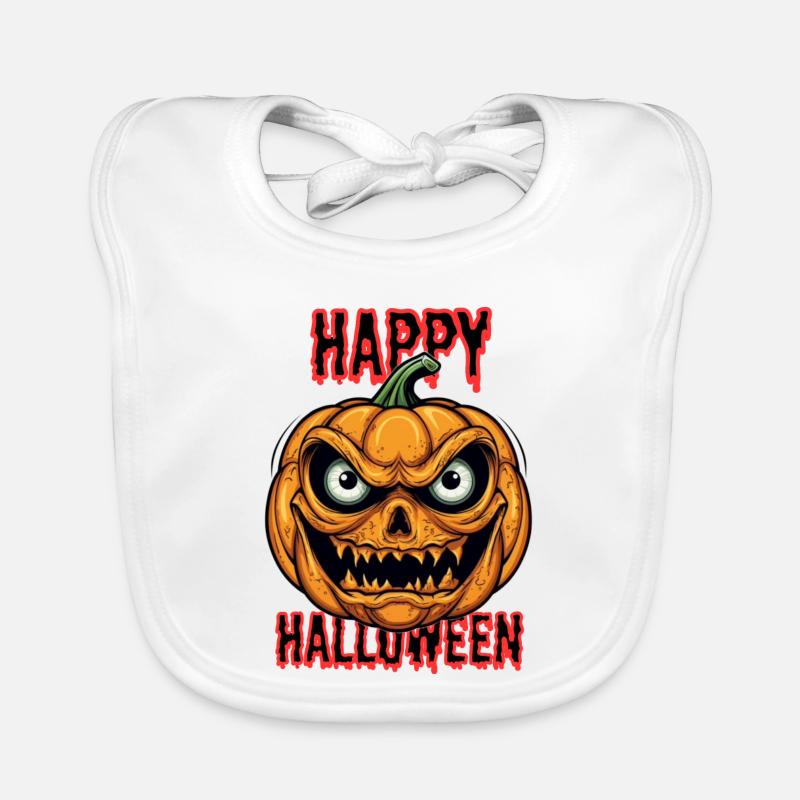 Masque de citrouille d’Halloween effrayant Bavoir bio Bébé