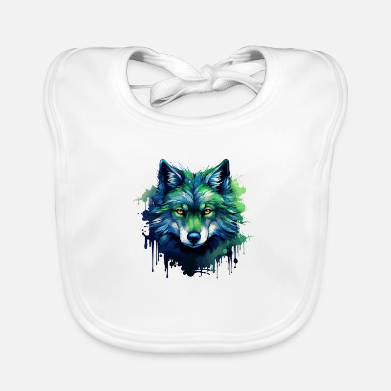 Blauer Wolf Baby Bio-Lätzchen