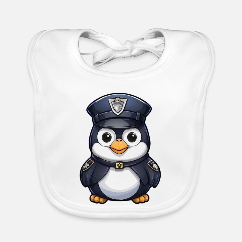 Police Penguin Organic Baby Bibs