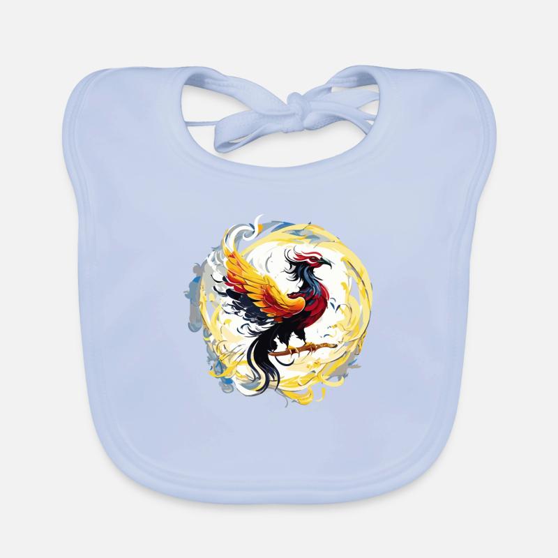 Blazing Phoenix (Artwork Collection) Organic Baby Bibs