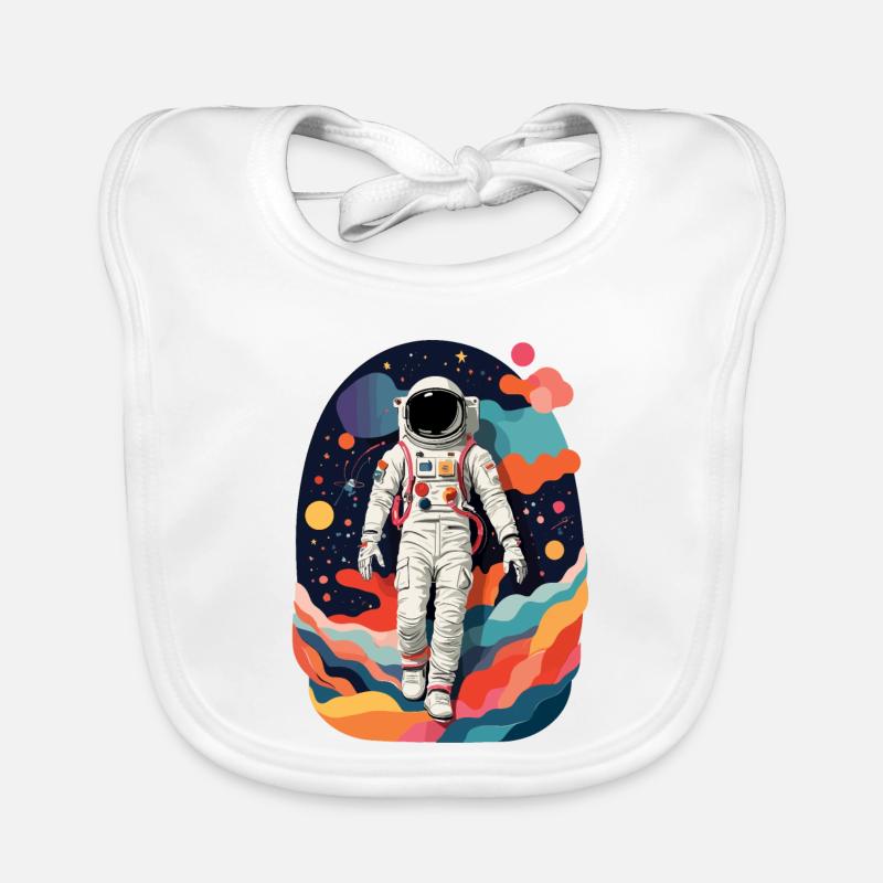 Bunte Astronauten Bild Baby Bio-Lätzchen