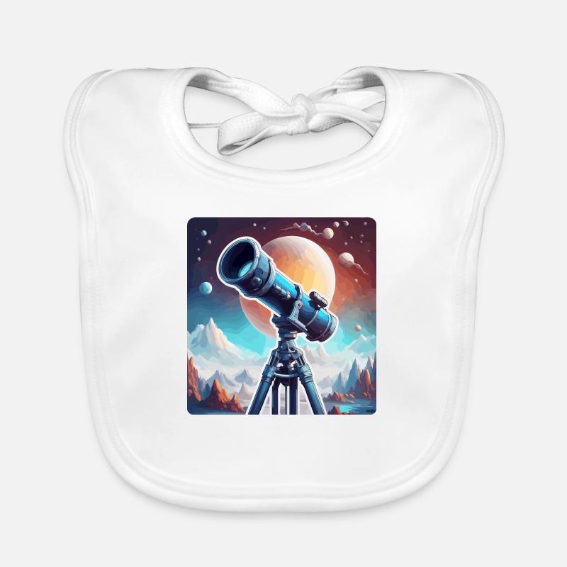Telescope / Telescope / Astronomy / Starry Sky Organic Baby Bibs