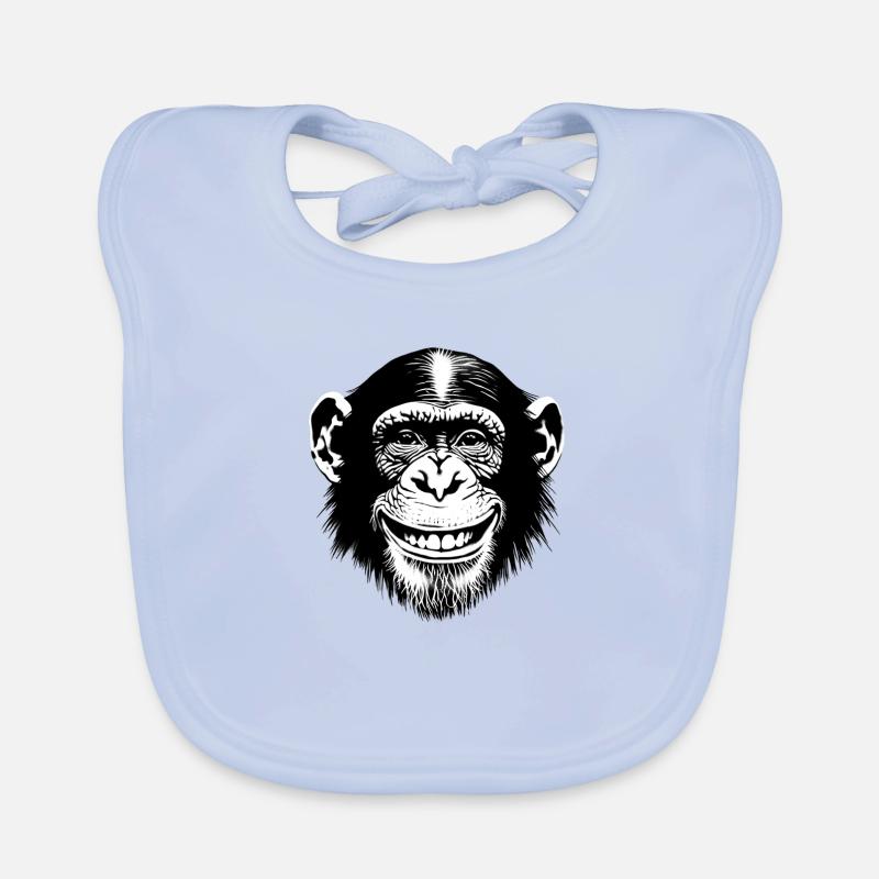 Laughing monkey chimpse rejoices Organic Baby Bibs