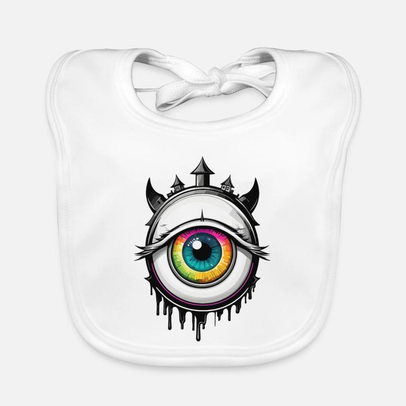 Occhio con corna Bavaglino ecologico per neonato