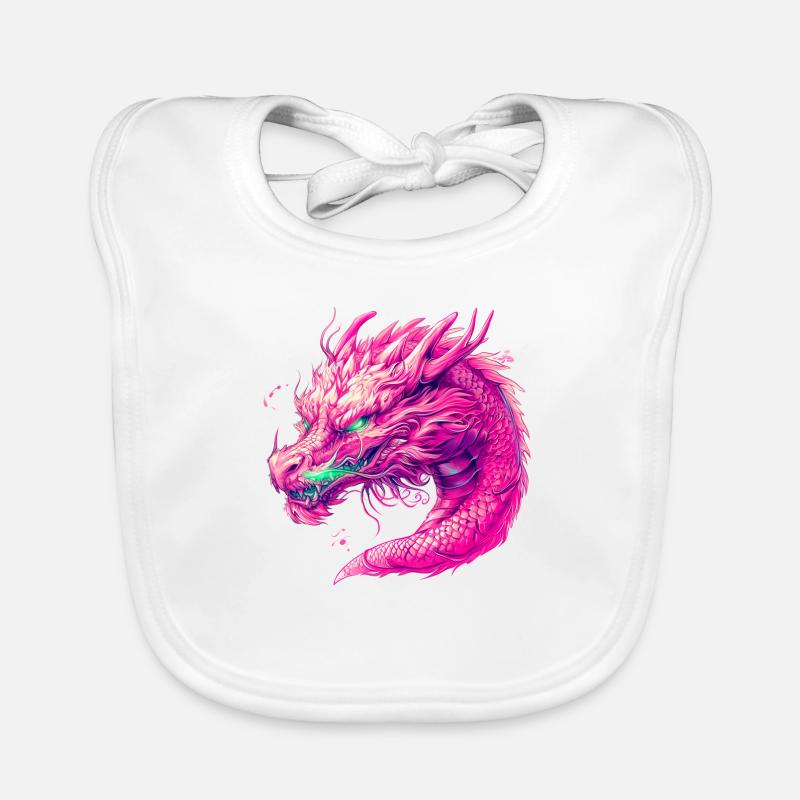 Pinker Drache Baby Bio-Lätzchen
