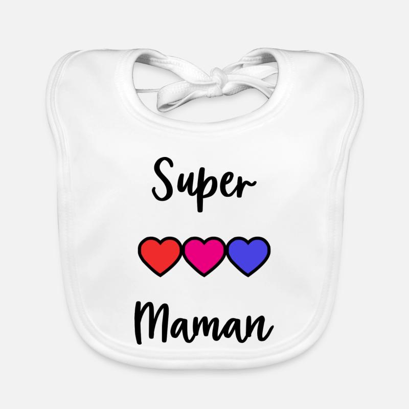 MAMAN - Bavoir bio Bébé - blanc