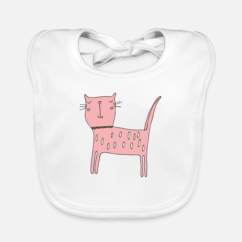 katze rosa Baby Bio-Lätzchen