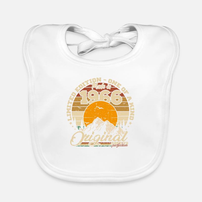 Made in 1966 Retro 1966 Birthday Gift 1966 Organic Baby Bibs