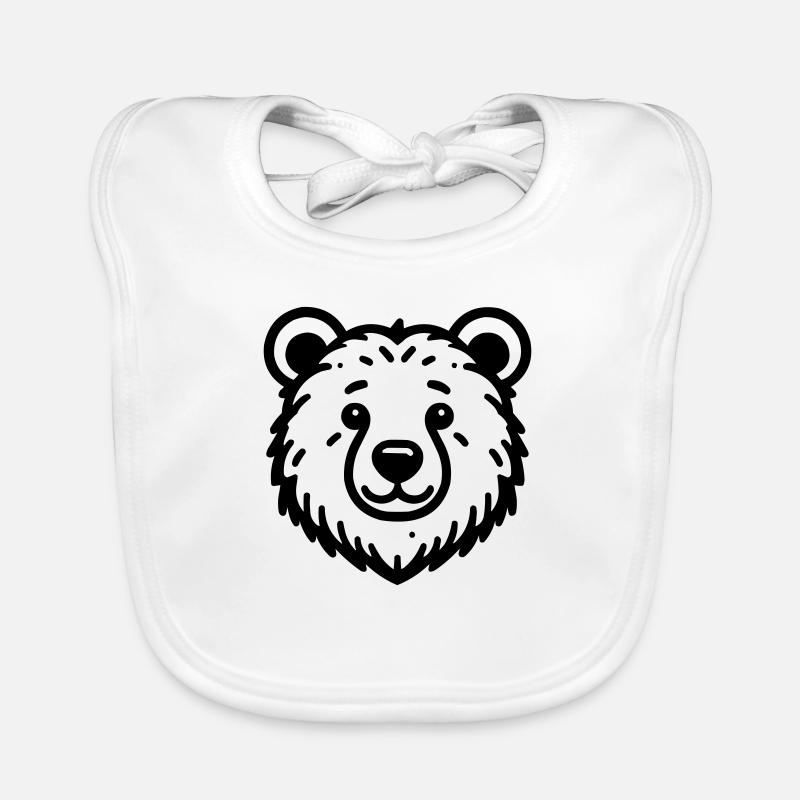 Ours - Bavoir bio Bébé - blanc