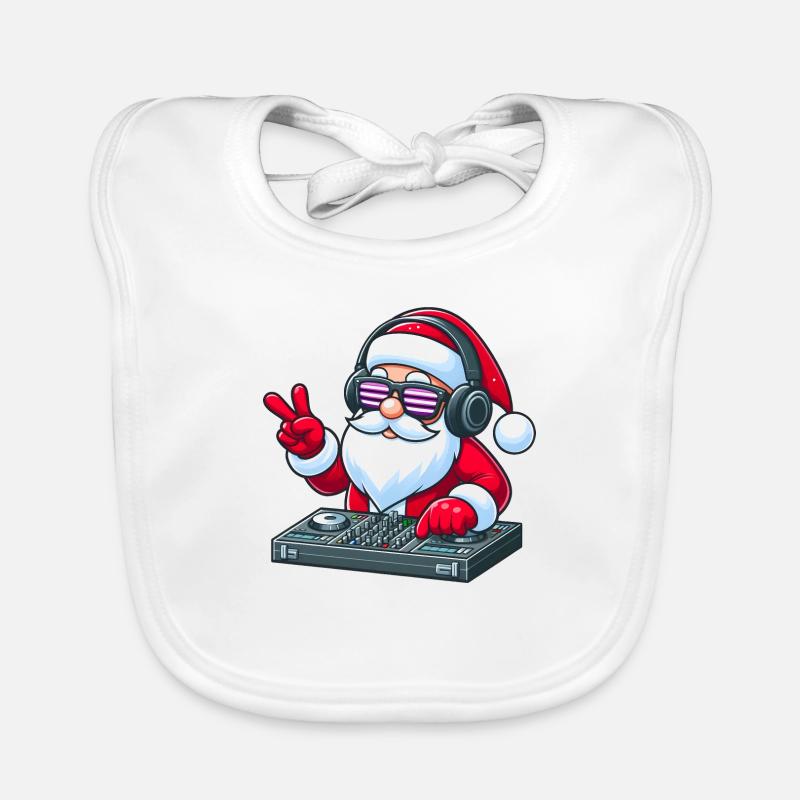 Weihnachtsmann auf Motorrad mit Sonnenbrille Baby Bio-Lätzchen