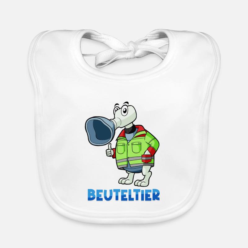 Marsupial / Service de secours et d’anesthésie - Bavoir bio Bébé - blanc