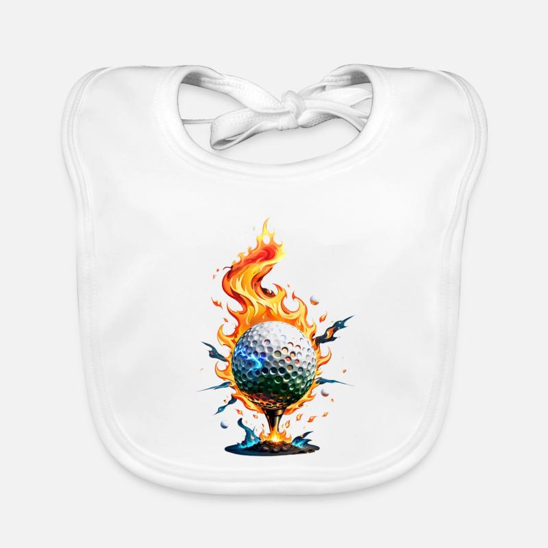 Shiny white golf ball Organic Baby Bibs
