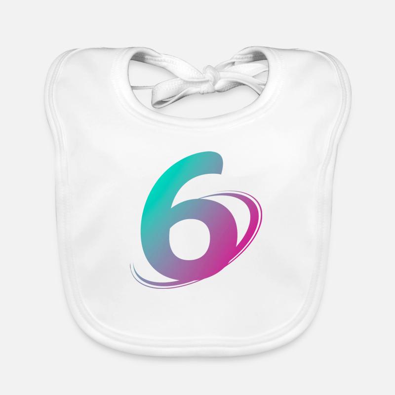 Number 6 multicolor Organic Baby Bibs