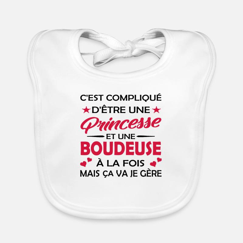 princesse et une boudeuse à la fois Bavoir bio Bébé