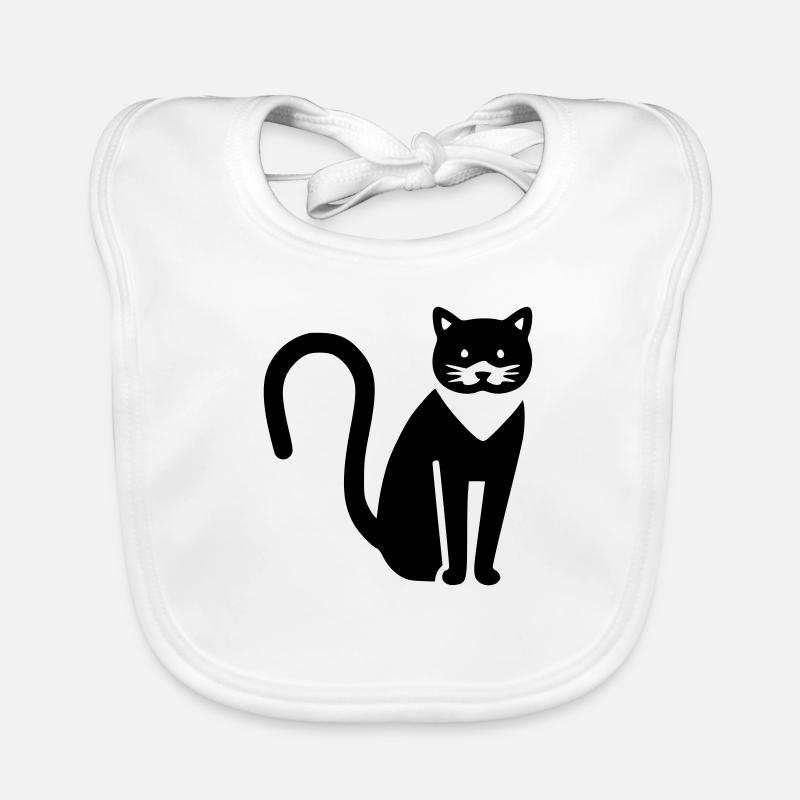 Cat - Organic Baby Bibs - white