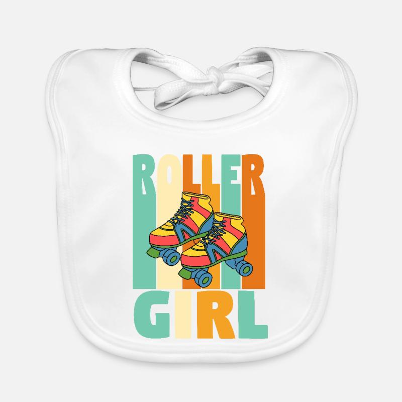 Retro Roller Mädchen Baby Bio-Lätzchen