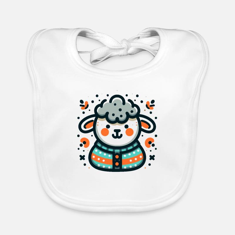 Süßes Schaf im Pullover Baby Bio-Lätzchen