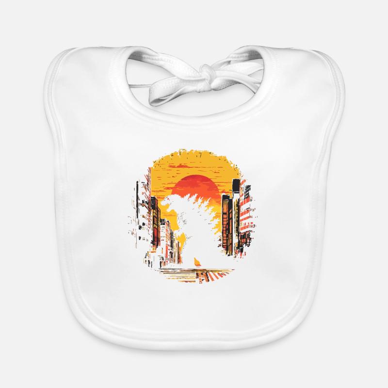 Kaiju Monster Design Sunset Geschenkidee Baby Bio-Lätzchen