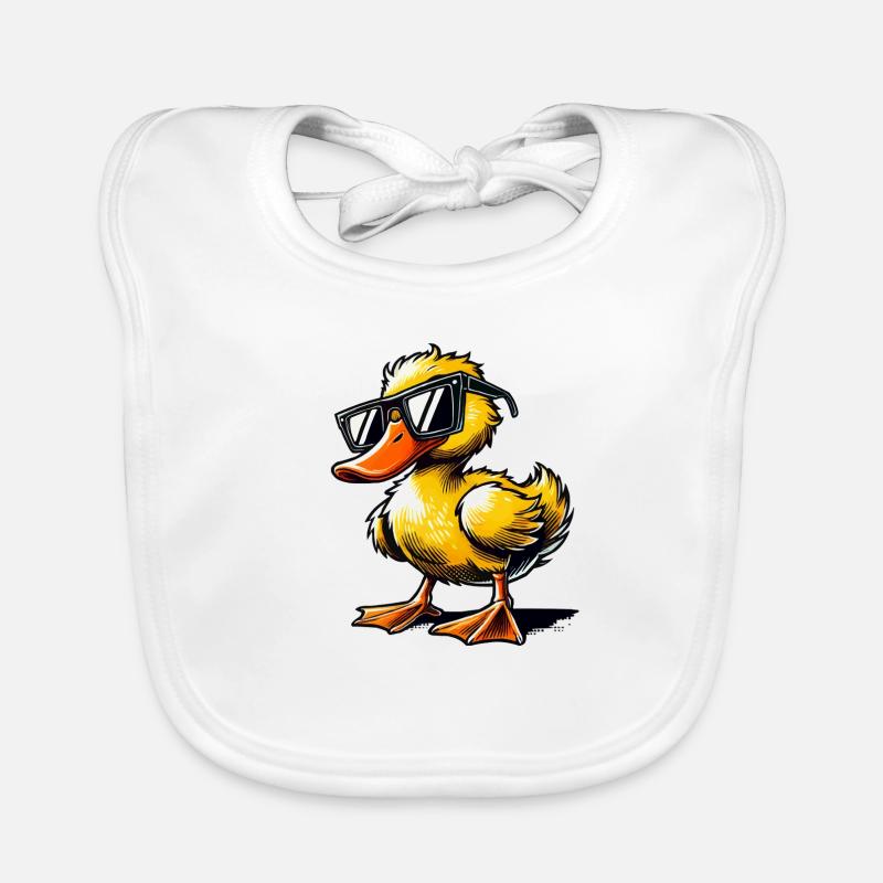duck comic - Baby Bio-Lätzchen - Weiß