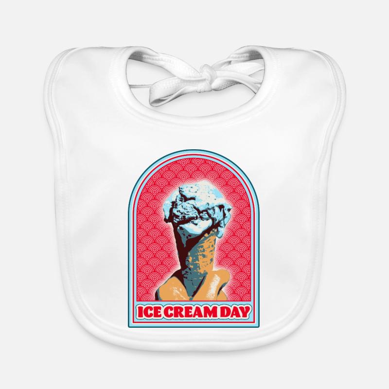 Eiscreme Motiv Pop Art Style Organic Baby Bibs