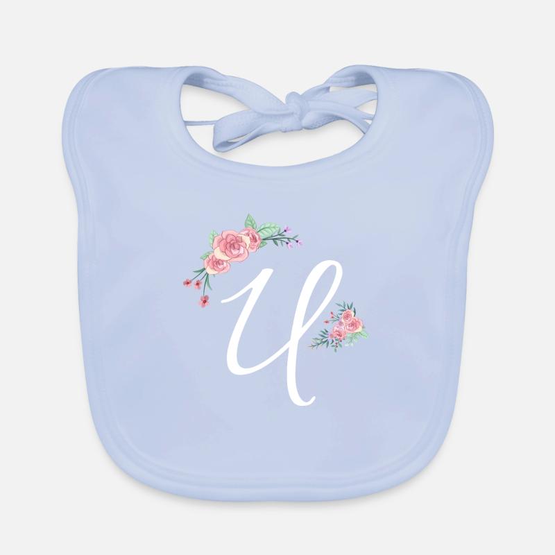 Lettre u fleurs Bavoir bio Bébé