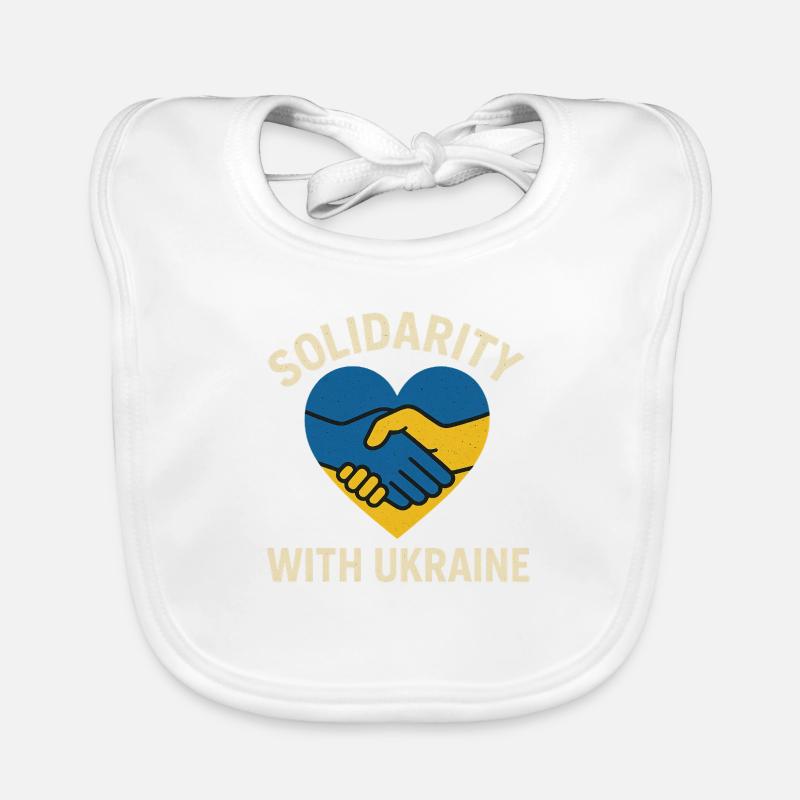 Solidarité avec l’Ukraine - Bavoir bio Bébé - blanc