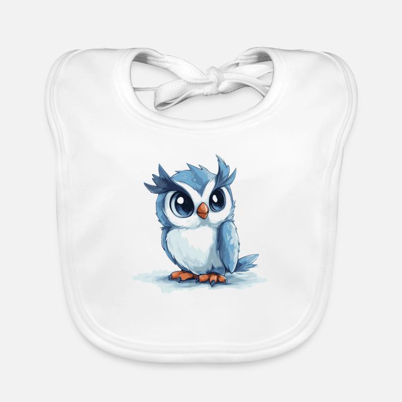 blaue Eule Baby Bio-Lätzchen