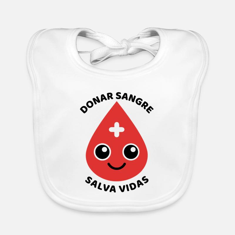 Blooddrop with Friendly Face Organic Baby Bibs