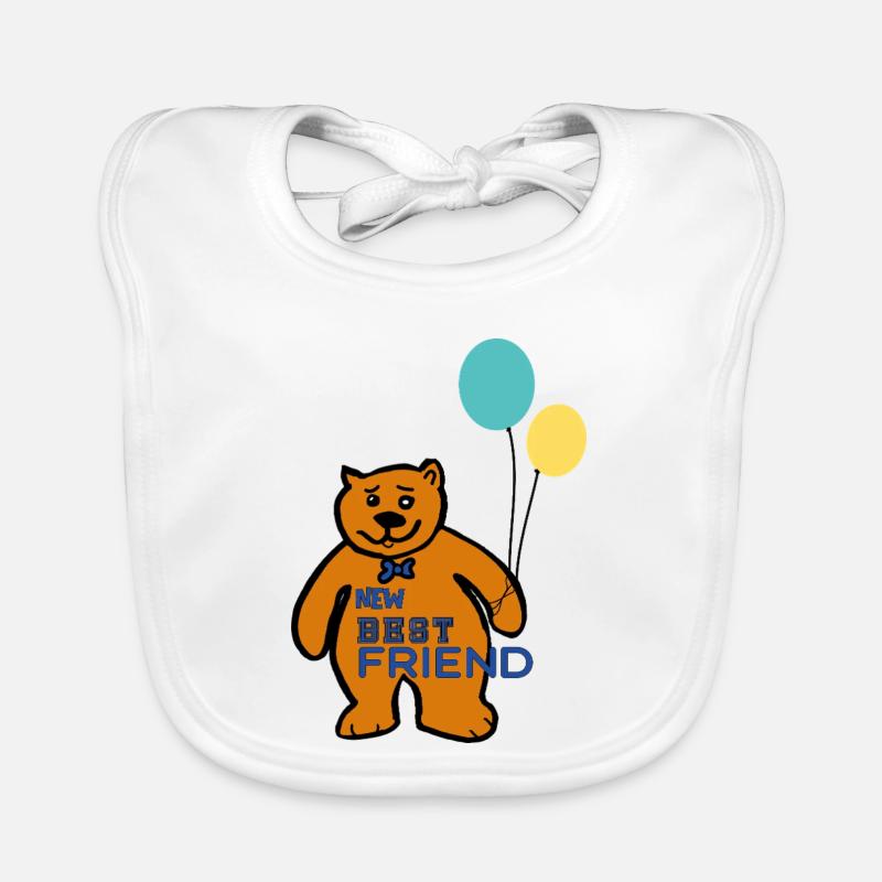 Bear with balloons Organic Baby Bibs