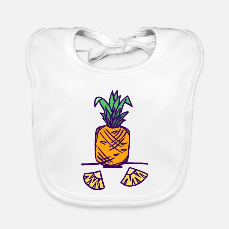 Pineapple with slices Organic Baby Bibs