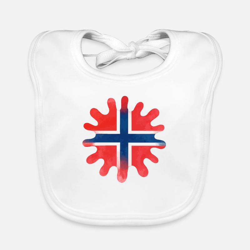 Norway Flag Paint Blobs Blobs Organic Baby Bibs