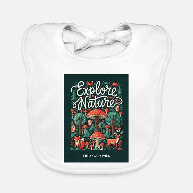Discover the wilderness forest motif Organic Baby Bibs