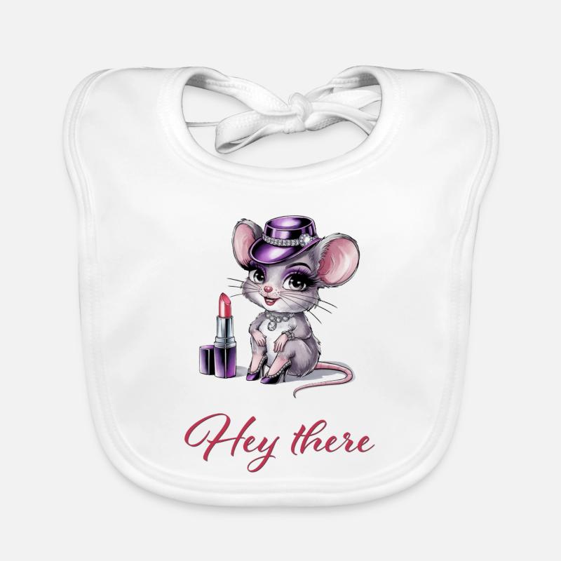 Heiße Maus mit Glamour & Lippenstift Baby Bio-Lätzchen