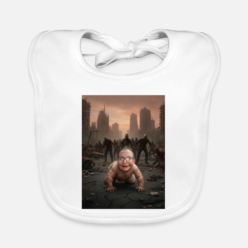 Bébé dans la forêt de la ville zombie - Bavoir bio Bébé - blanc