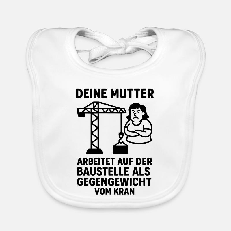  deine mutter witz baustelle gegengewicht Baby Bio-Lätzchen