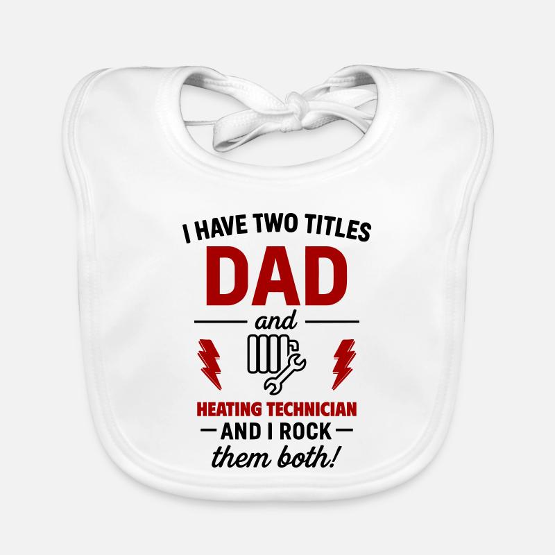 Dad Heating Technician Gift Christmas Father's Day Organic Baby Bibs