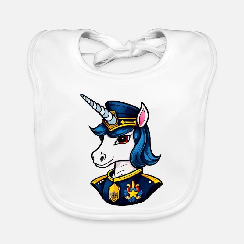 Unicorn Policeman Organic Baby Bibs