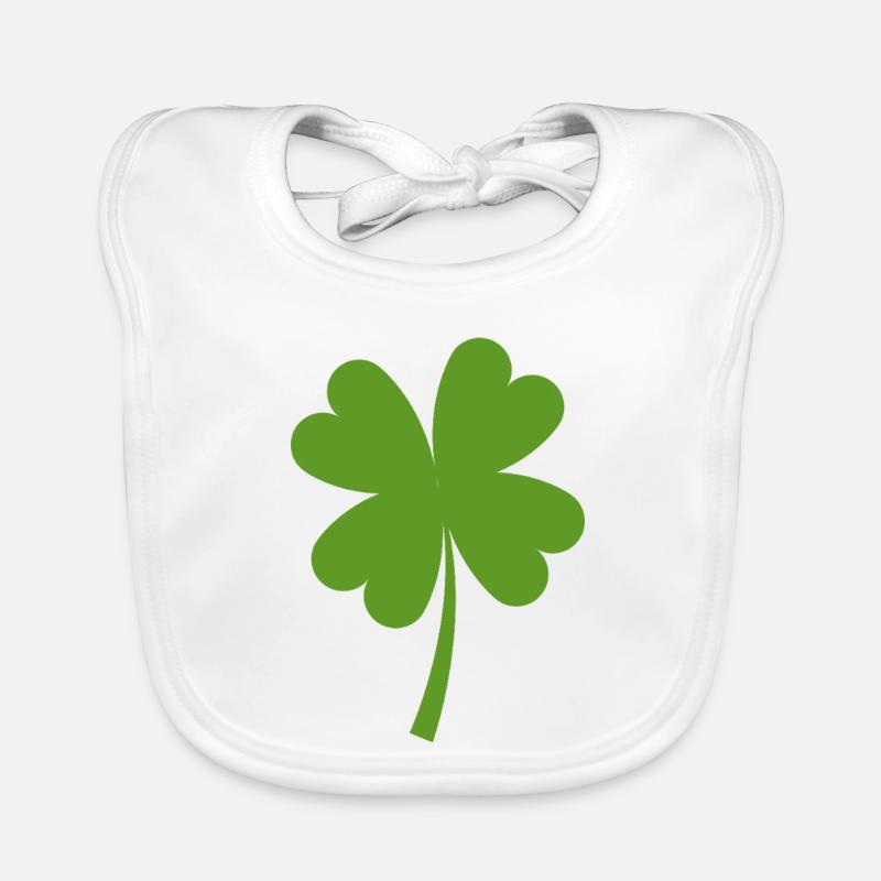 Solid four-leaf clover Organic Baby Bibs
