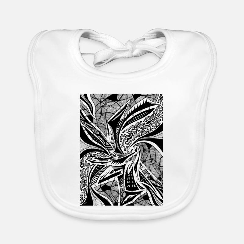 Schwarz-Weiß Abstraktes Design Nr. 3 Baby Bio-Lätzchen