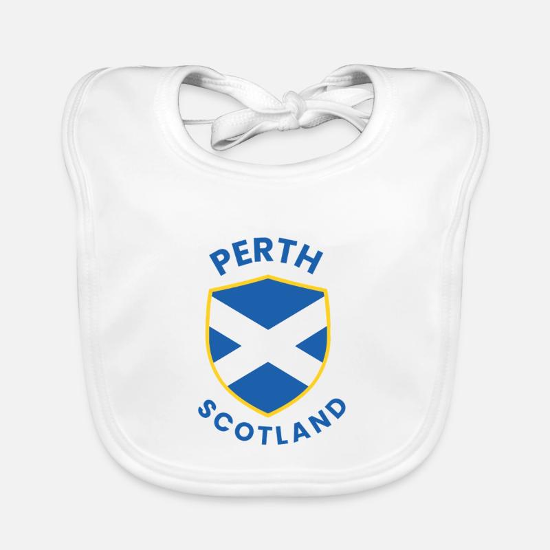 Perth Scotland Crest Shield Organic Baby Bibs