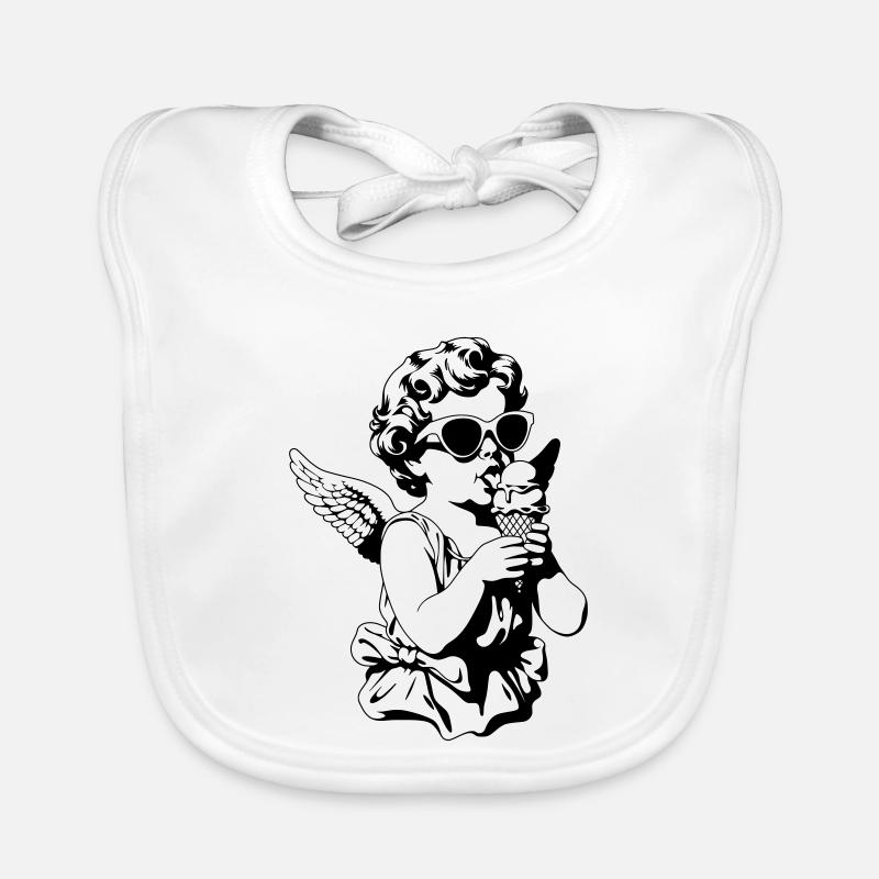 Cooler Cherub mit Sonnenbrille und Eis Organic Baby Bibs