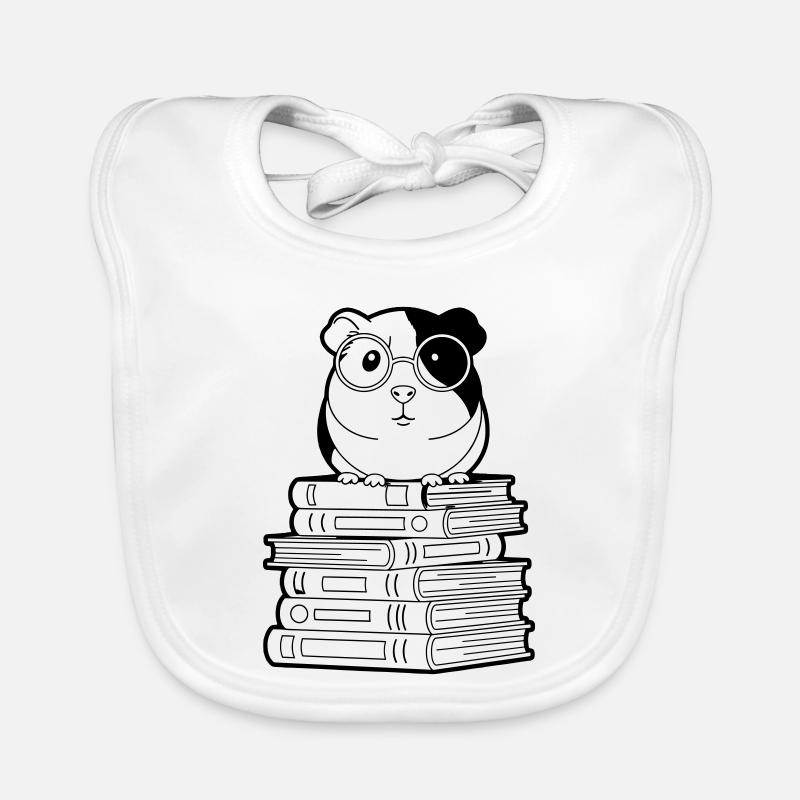 Meerschweinchen Bücher Nerd Kontur Baby Bio-Lätzchen