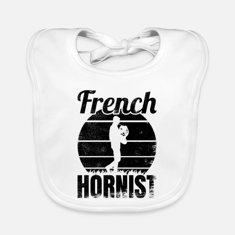 French horn player Organic Baby Bibs