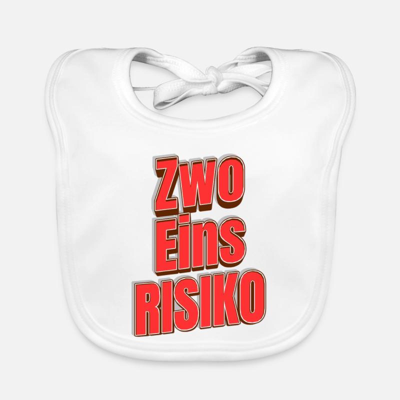 Zwo Eins Risiko Großbuchstaben Typo - Baby Bio-Lätzchen - Weiß
