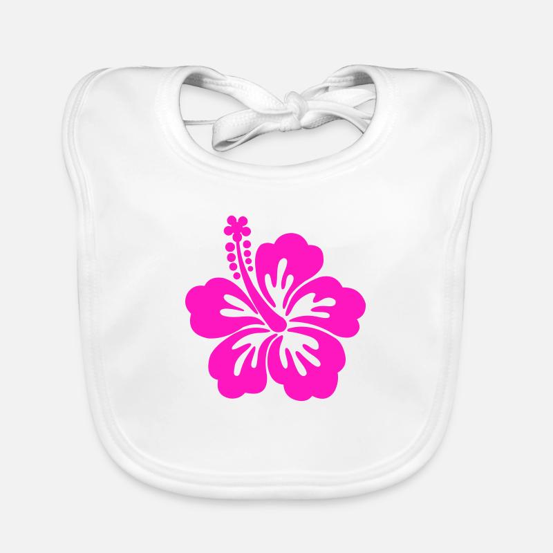 hibiscus - Bavoir bio Bébé - blanc