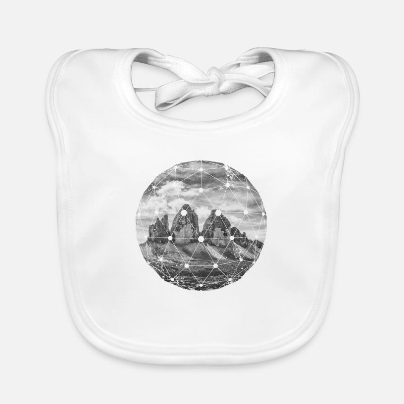 Three Peaks Dolomites Geometric shape Polygon Organic Baby Bibs
