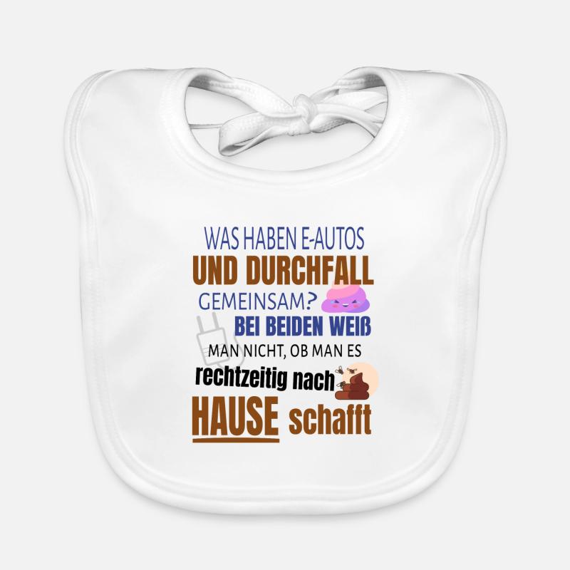 Lustiger Spruch E-Auto Elektroauto Baby Bio-Lätzchen