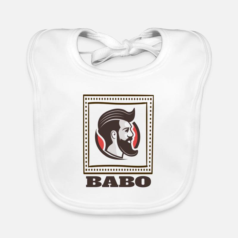 BABO - Text Design mit Hipster und Bart Baby Bio-Lätzchen