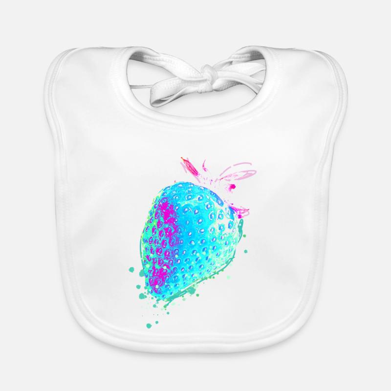 Erdbeere, blau, popart, artwork,blaue erdbeere Baby Bio-Lätzchen