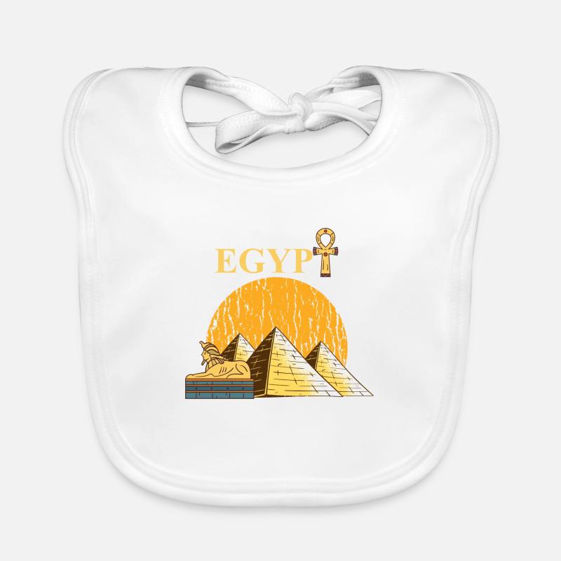 L’Egypte Pharaon Égyptiens de la pyramide cadeau - Bavoir bio Bébé - blanc